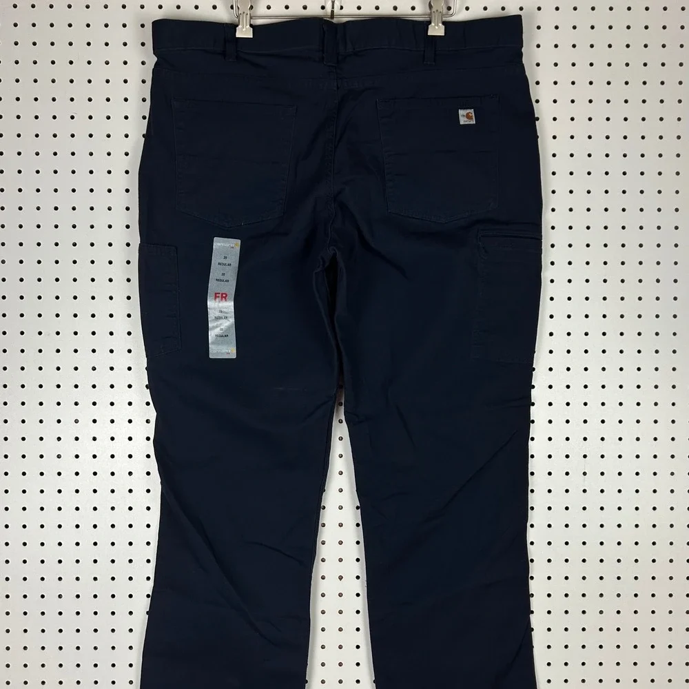 Carhartt Women FR Rugged Flex Canvas Pant 20 Navy Blue FR Regular 102689-410 NWT